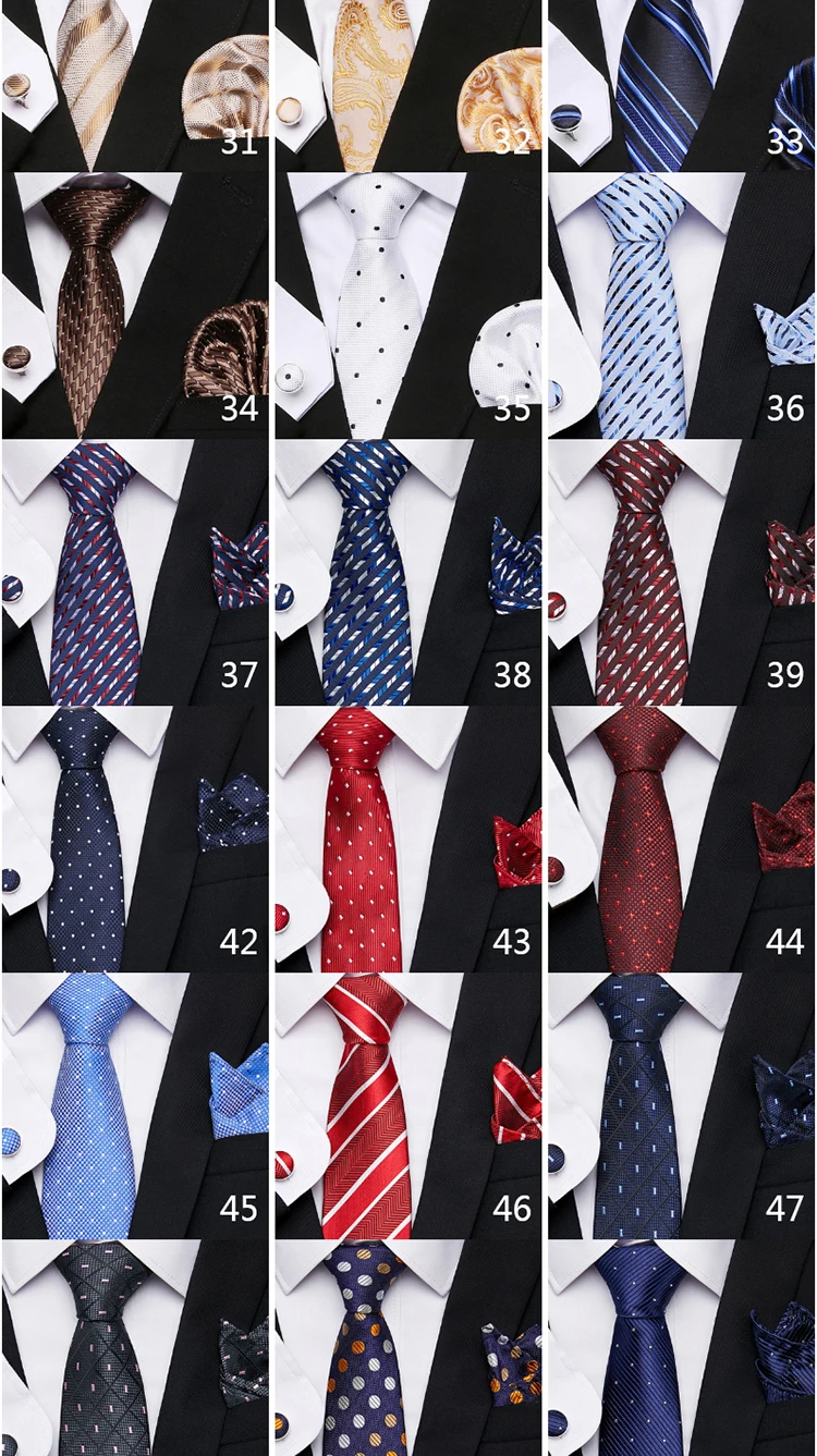 Neue Stil Mode Marke Krawatte Für Männer Grün Floral Krawatte Einstecktücher Manschettenknöpfe Set Krawatte Anzug Zubehör Fit Formale Party – Detail 9