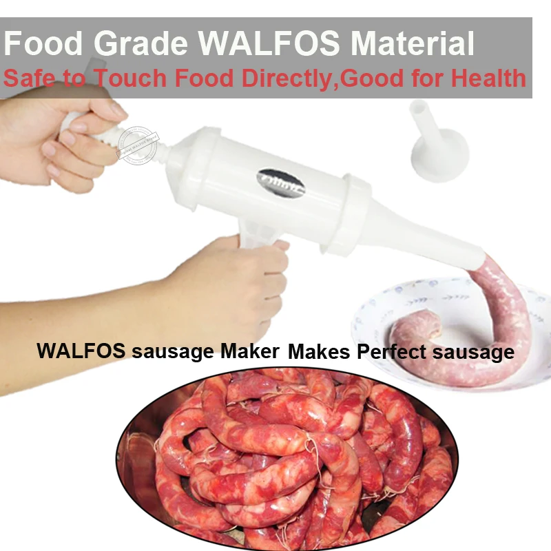 

Walfos Food Grade Quality Manual Sausage Machine Meat Stuffer Filler Hand Operated Salami Maker&Funnel