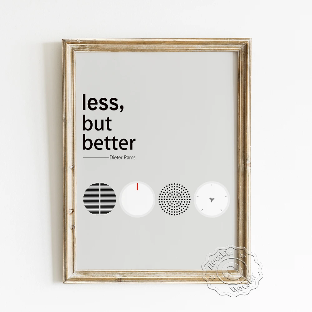 

Dieter Rams Exhibition Poster, Less But Better Art Prints, Industrial Style Design Quotes Wall Stickers, Minimalist Office Decor