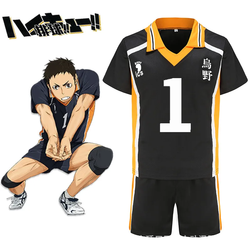 Haikyuu roupa de cosplay karasuno high school, voleibol, clube hinata shyouyou, uniforme de roupas esportivas