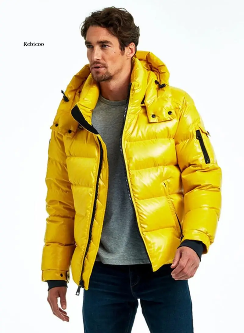 Winter Fashion Men Lightweight Down-Filled Coat Windbreak Water Repellent Zipper Pocket Jacket Men Solid Coat Outwear