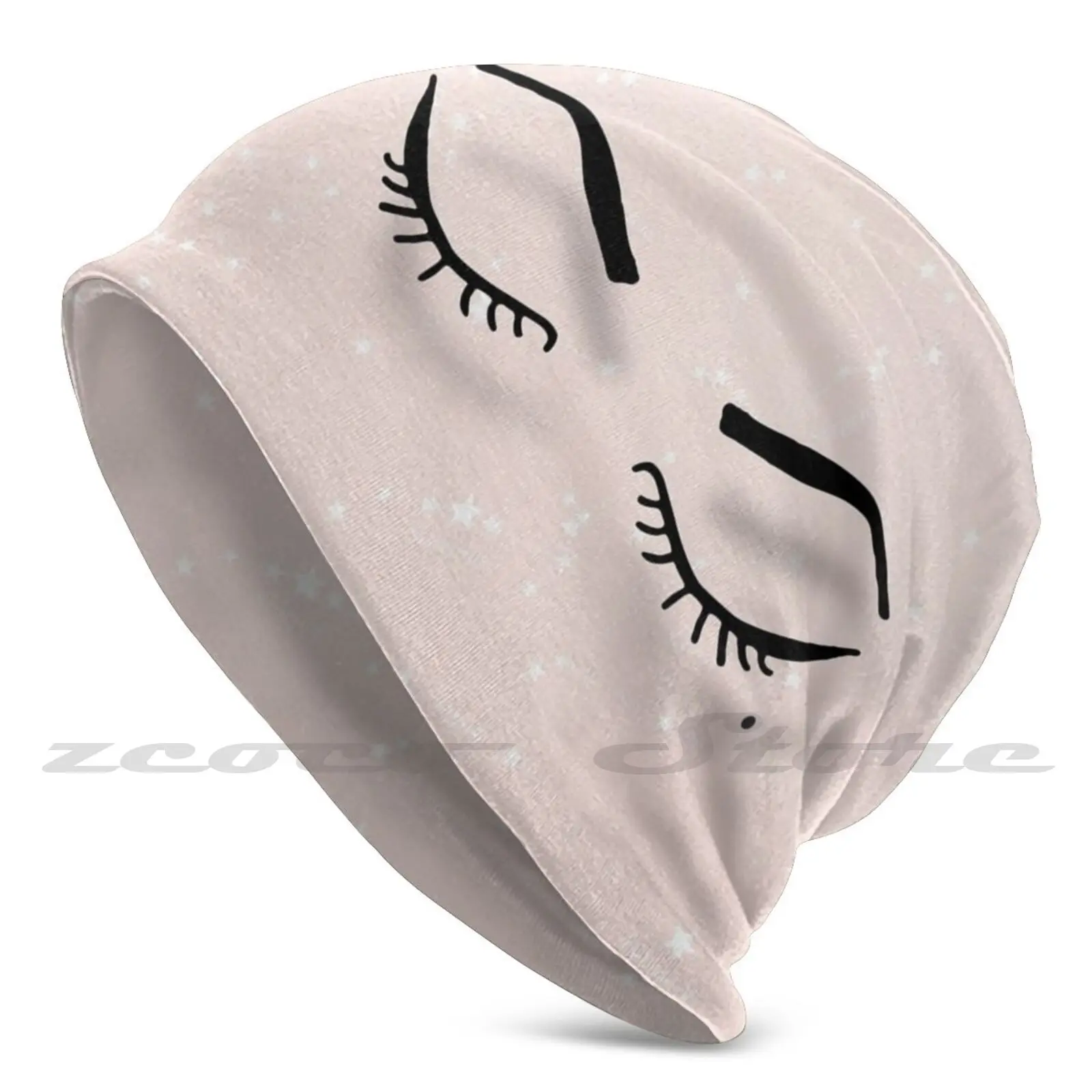 Celestial Sleep Knit Hat Hedging Cap Soft Elasticity Outdoor Sports Leisure Celestial Sleep Stars Signs Of The Zodiac And White