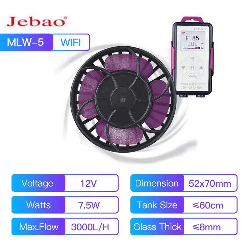 Jebao-Smart Wave Pump with Wi-Fi, LCD Display Controller, Wave Ball, Fish Tank Marine Aquarium, MLW-5, MLW-10, MLW-20, New