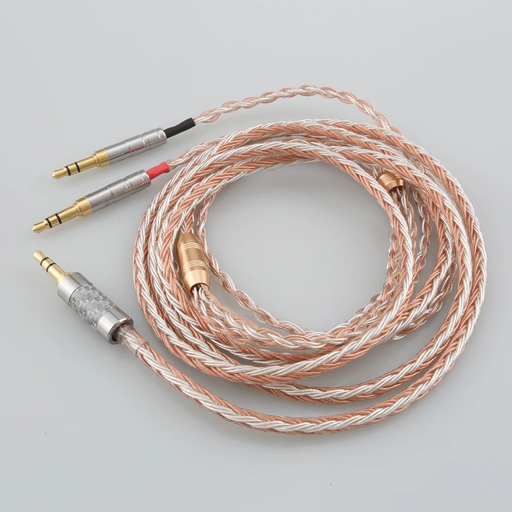 HiFi 2.5/3.5mm 4.4mm XLR 16 Core OCC Silver Plated Earphone Cable For Hifiman Sundara Ananda HE1000se HE6se he400i he400se Arya