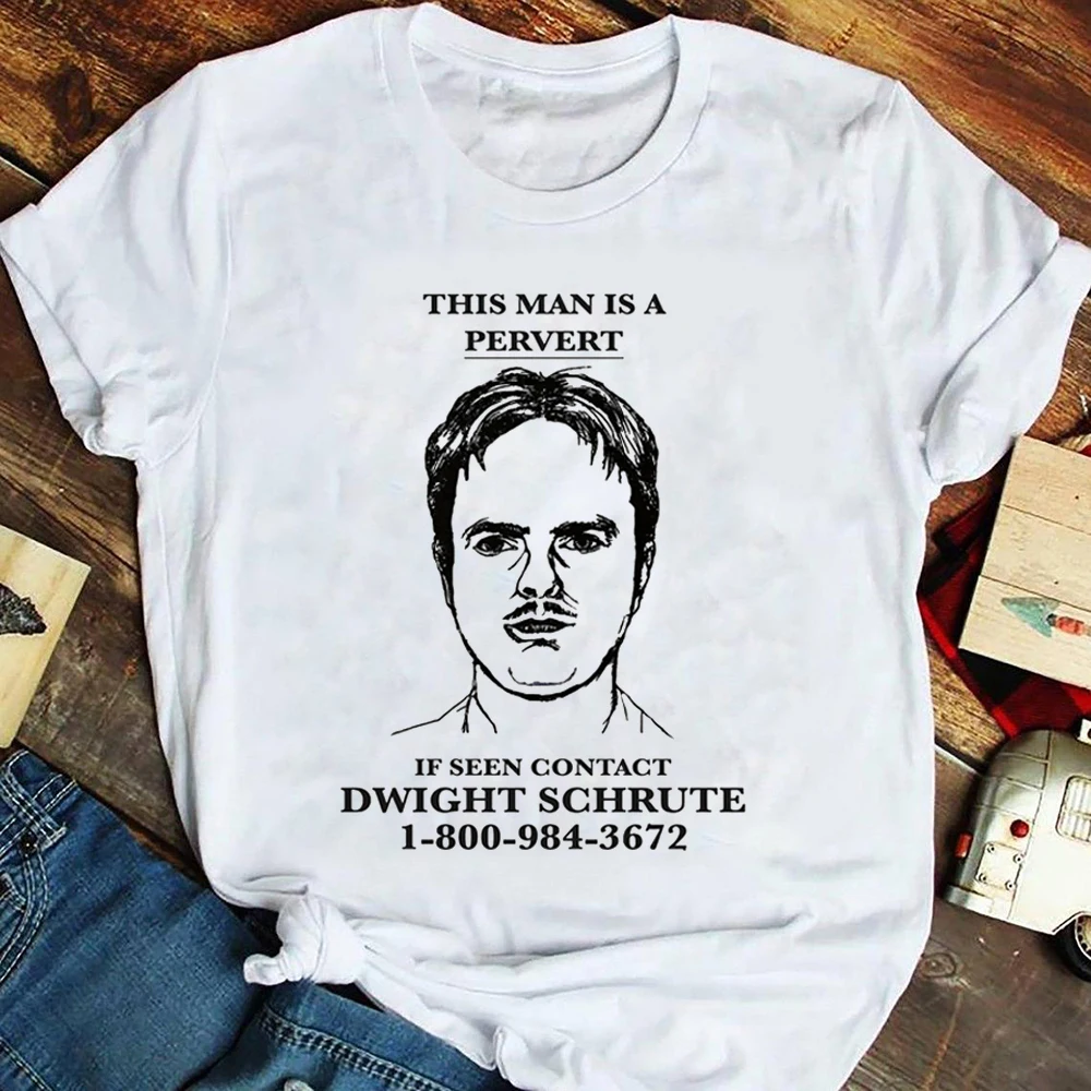 The Office Dwight Schrute Pervert T Shirt Funny Dwight This Man Pervert Graphic Cotton Tees