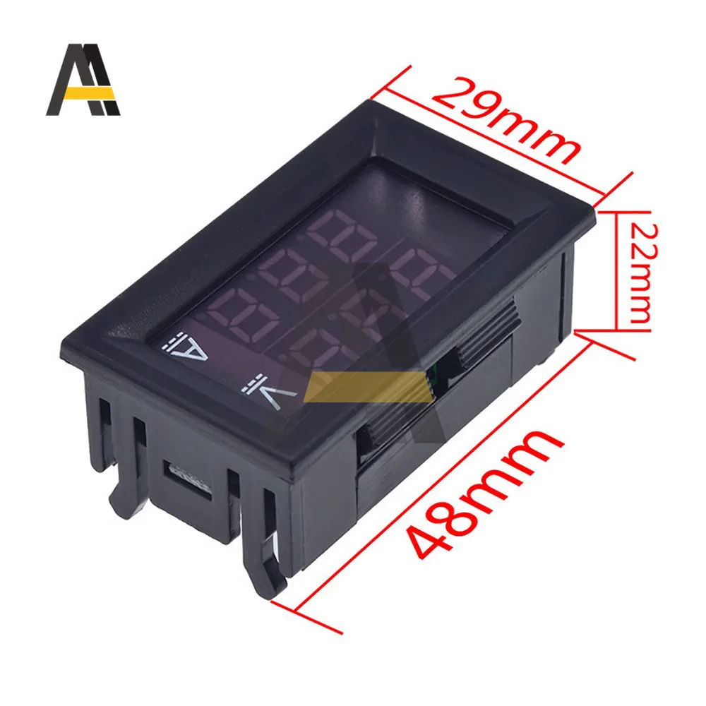 Mini Digital Voltmeter Ammeter DC/100V/100A Panel Amp Volt Voltage Current Meter Tester Detector 0.56\