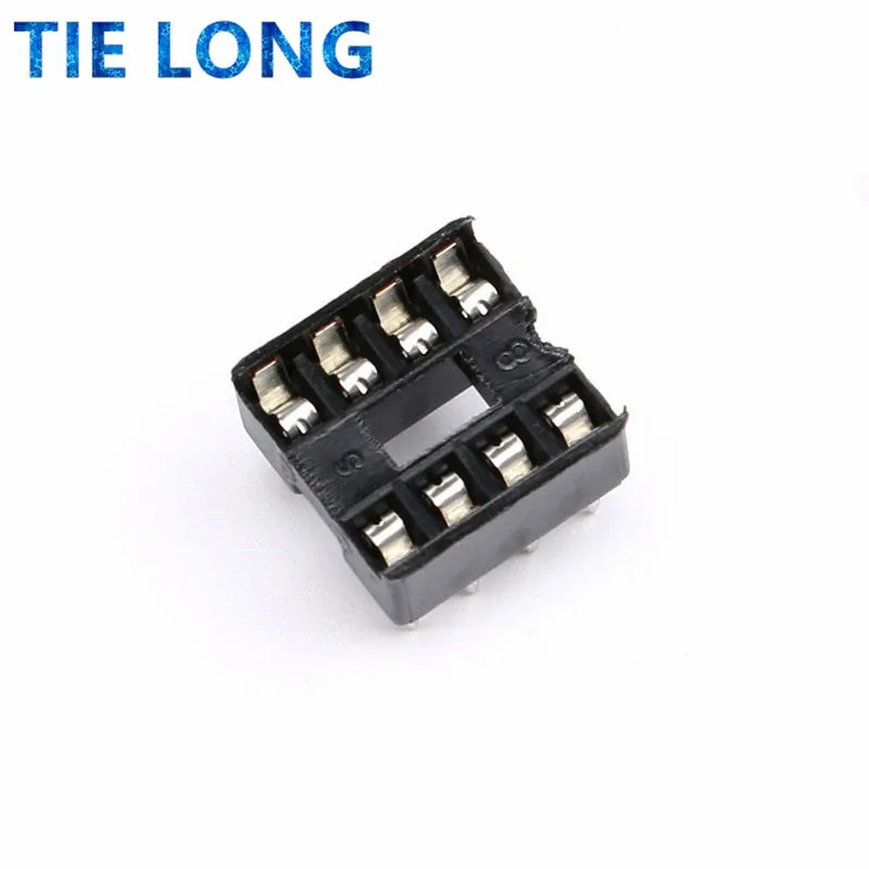 60PCS 8Pin 8 Pin DIP-8 8DIP 8 DIP IC Sockets Adaptor Solder Type IC Connector Chip Base 2.54MM