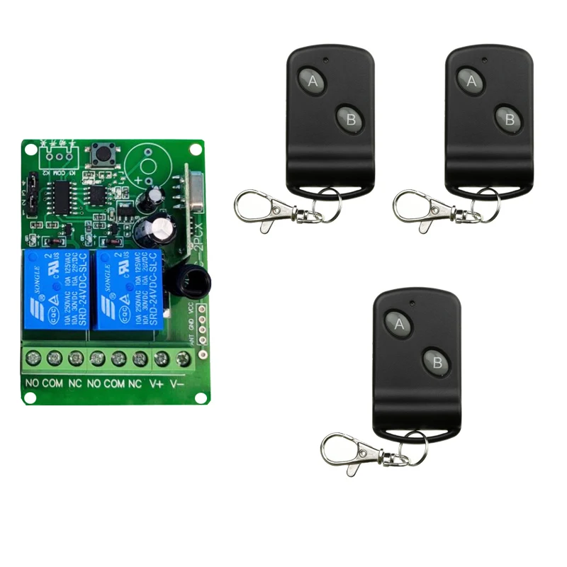 DC12V 2CH Channels 2CH RF Wireless Remote Control Switch System,315/433 MHz Transmitter and Receiver/Garage Doors/ lamp