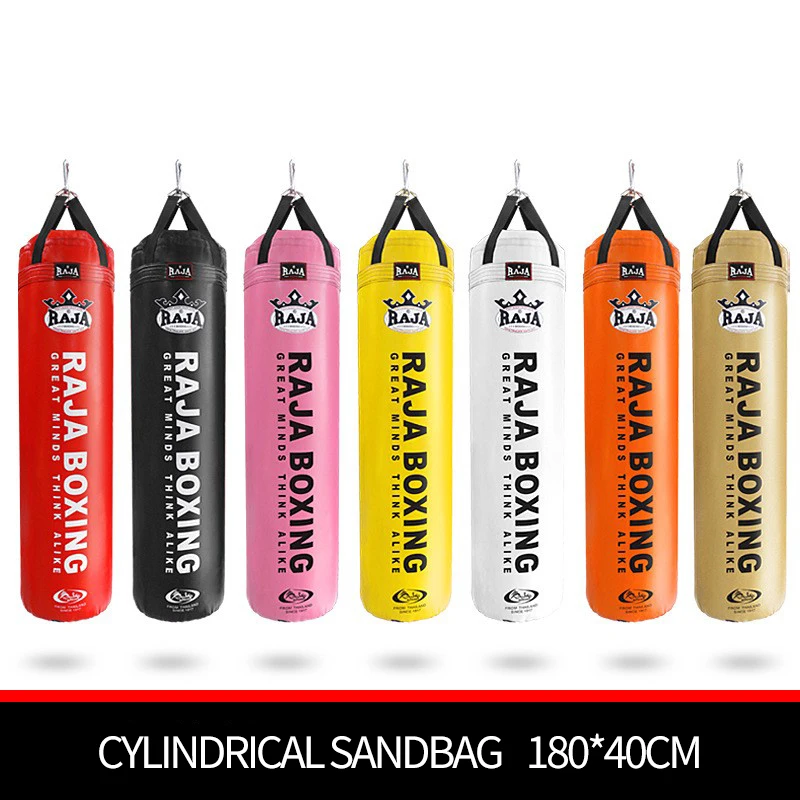 RAJA CYLINDRICAL SADBANGS 180*40CM BOXING HANGING EMPTY SANDBAGS KICKBOXING PUNCHING BAGS TAEKWONDO MUAYTHAI TRAINING EQUIPMENT