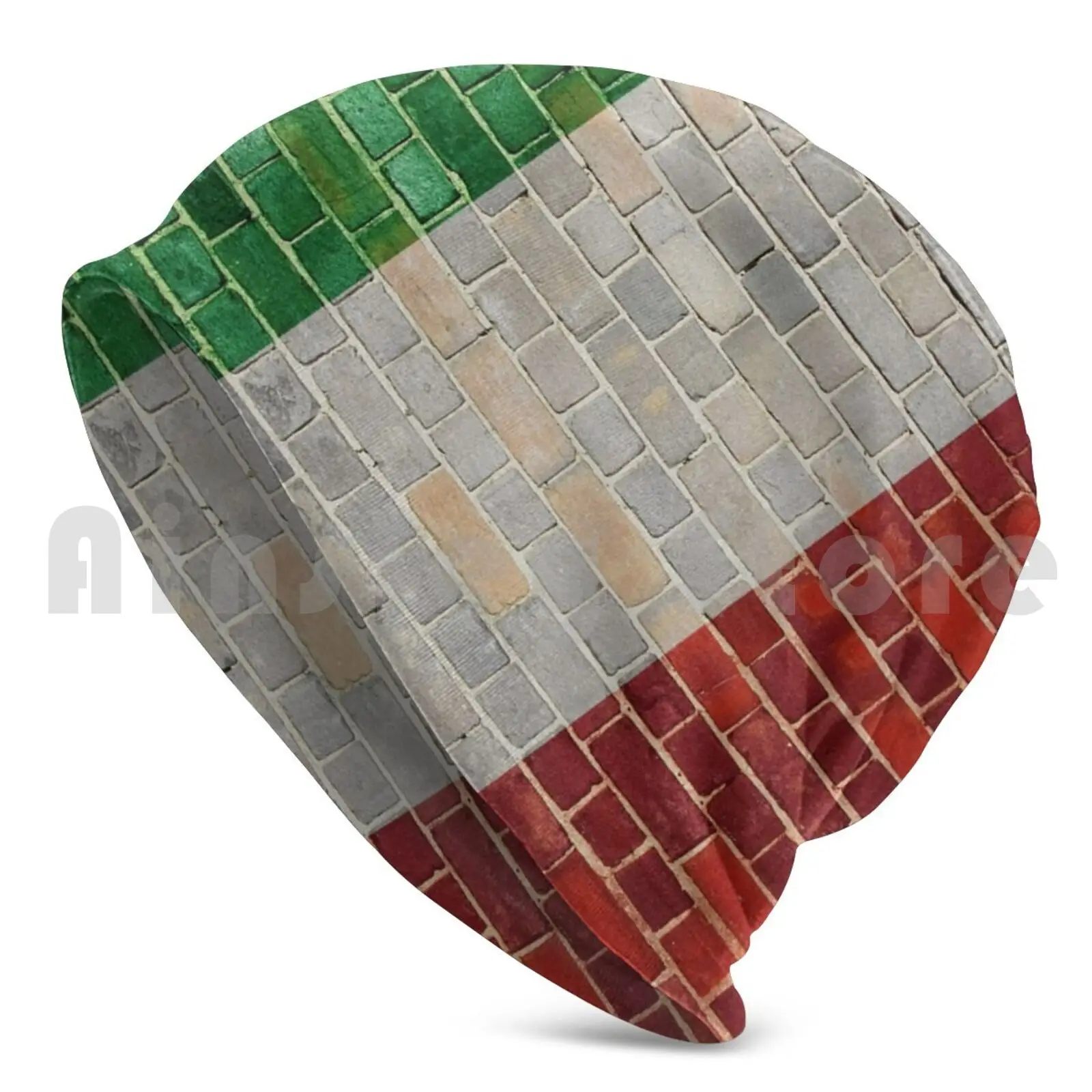 Italy Flag On A Brick Wall Hat 945 Hat Country Dirty Faded Flag Identity Brickwall