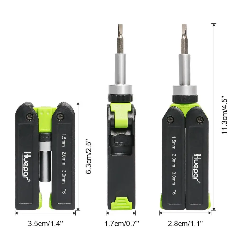 Huepar Multi-Bit Ratchet Precision Screwdriver Set 8-in-1 Quick-load Mechanism Screwdriver Kit Folding Repair Tool For Phones PC