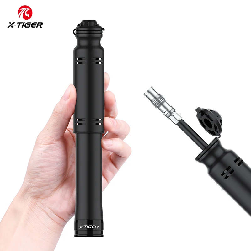 X-TIGER Bike Pump 110Psi Aluminum Portable MTB Bicycle Inflator For AV/FV Mini Schrader Presta Valve Hand Ball Toy Tire Air Pump