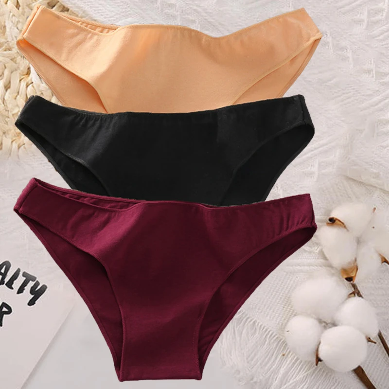 Women Cotton Briefs Panties Ladies M-2XL Underwear Sexy Low Waist Panti Female Seamless Lingerie Girls Plus Size Soft Intimates