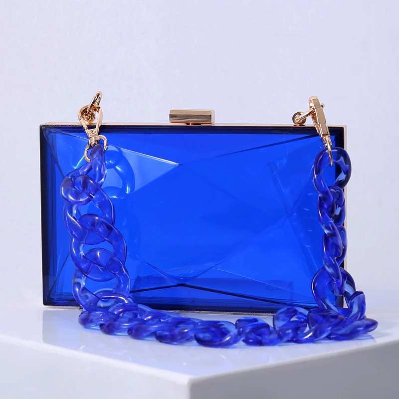 Transparent Bag for Women Diamond Clutch Jelly Acrylic Clear Purses and Handbag Shoulder Crossbody Bags 2025 New Fashion Female