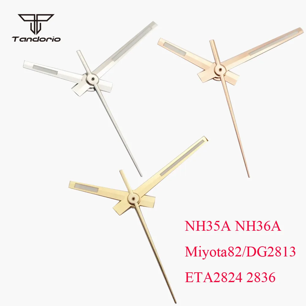 

Silver/Gold/Rose Gold Stainless Steel Luminous Watch Hands Fit for NH35A NH36A Miyota 82 Series DG 2813 ETA 2824 2836 Movement