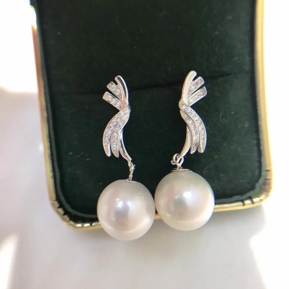 

Classical 925 Sterling Silver Earrings Findings Settings Base Mountings Parts Mounts for Coral Pearls Agate Crystal Stones