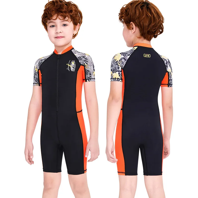 Lycra Wetsuit Children's Surfing Rash Guards kids Snorkeling Swimsuit short sleeve Full Skin Diving Suit Anti-Jellyfish swimwear