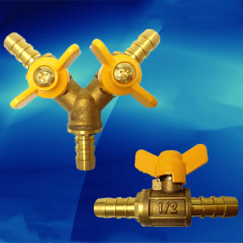 Y-shaped three-way valve brass gas three-way joint gas pipe gas distribution switch liquefied balloon valve