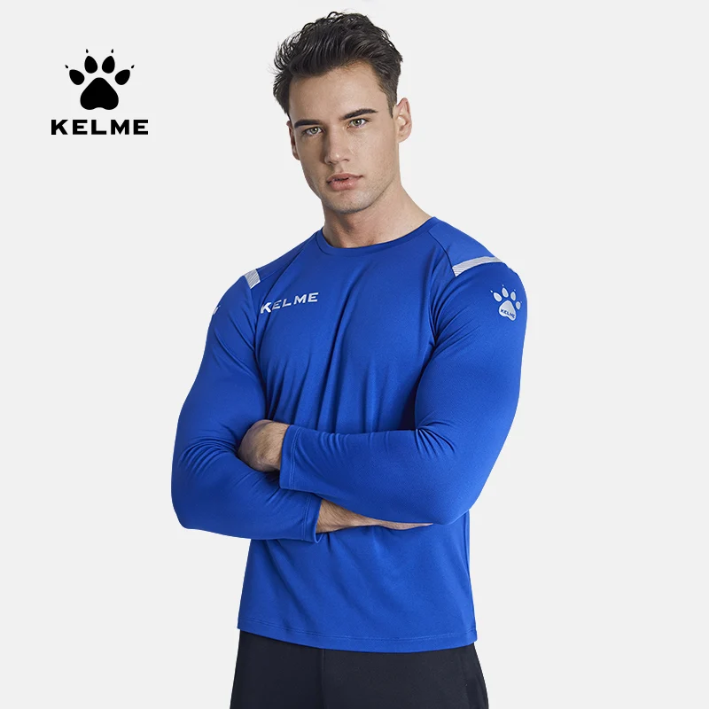 KELME Men's T-shirt Men Running Sports Suit Long Sleeve Trainning Exercise Gym Quick Dry Sportswear Breathable T Shirt 3891534