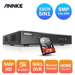 ANNKE 16CH 5MP 5in1 AHD TVI CVI CVBS DVR Recorder Matching analog cameras H.265 Digital Video Recorder Motion Detection