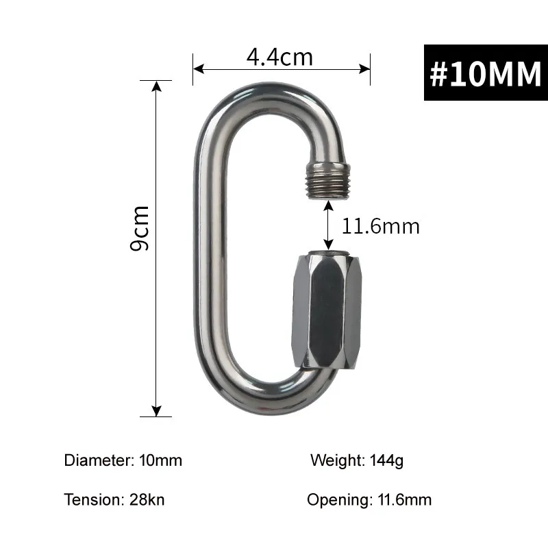 Excellent Quality O shape 18KN-28KN Professional Safety Master Lock Lifting Sling connection Buckle Carabiner Climbing Equipment