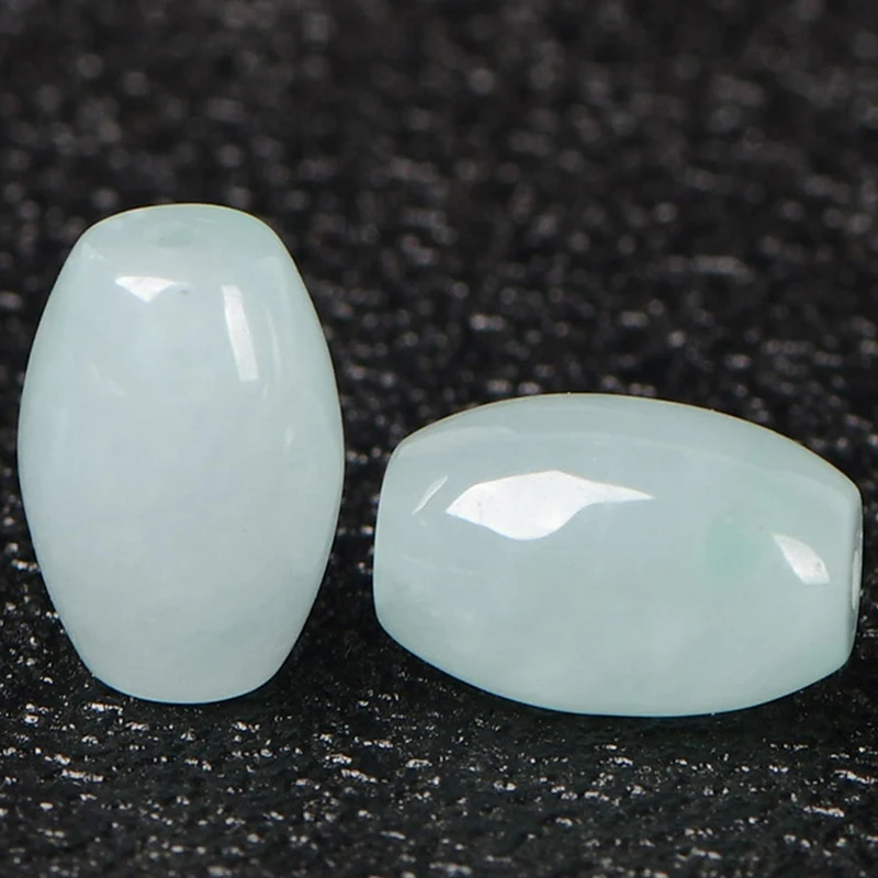5A Naturalny Jadeit Jadeit Beczka Kryształ Pojedynczy Koralik DIY Koraliki Biżuteria