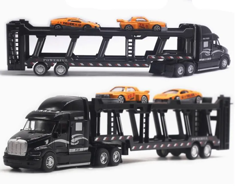 Véhicule de transport à double couche en alliage 1:48, jouet éducatif pour enfants, simulation du son et de la lumière, livraison gratuite