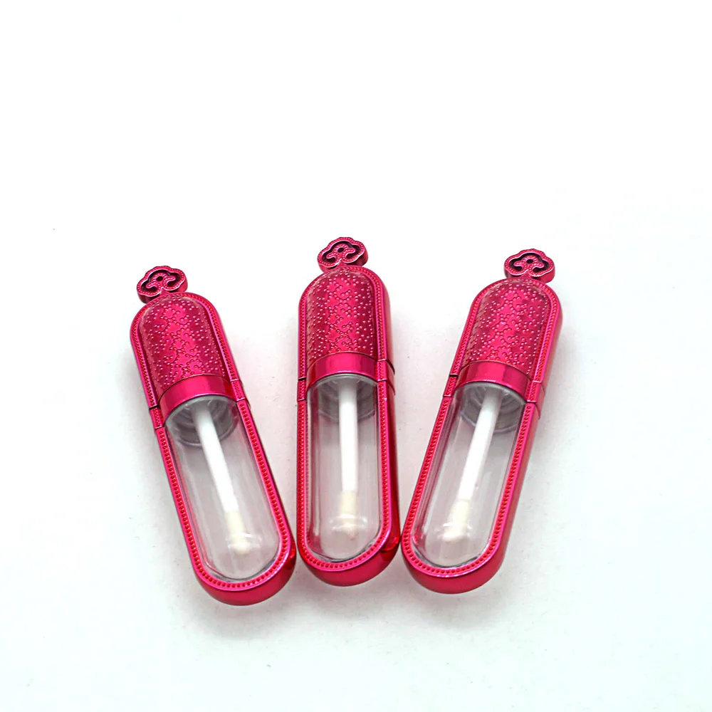 5ml Rose-red  Plastic Crown Lip Gloss Tube Lipgloss Tube Container Lip Glaze Tube Empty Cosmetic Container Packaging