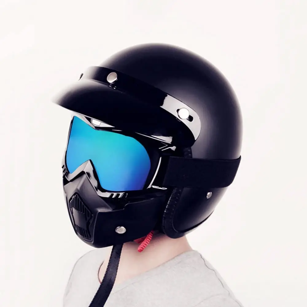 Motorcycle Shark Helmet Goggles Motocross Helmet Glasses Retro Windproof Open face Helmets Goggles Mask