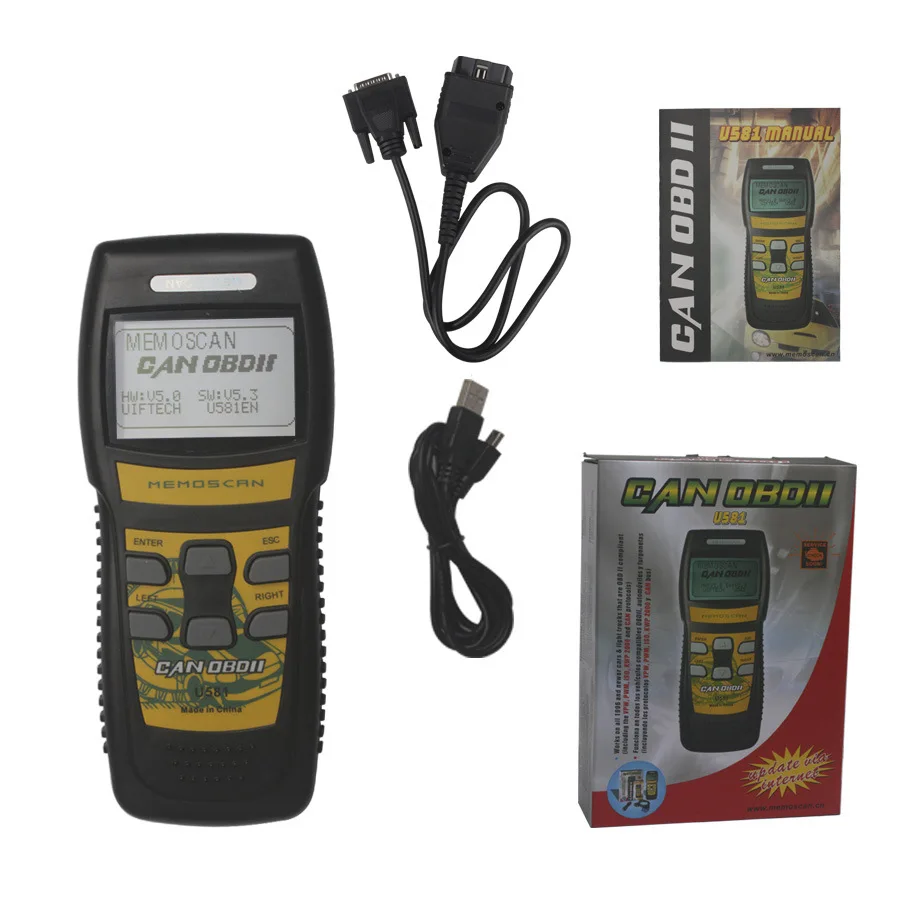 Free Update Online 100% Original OBD2 Memoscan U581 Scanner Live Data U581 Code Reader OBD2 OBD II Diagnostic Scan Tool