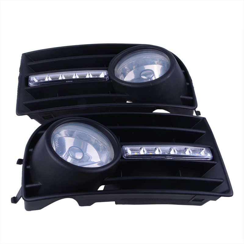 Rhyming Fog Lights Assembly Front Bumper Lower Grille Day Running Lamp Car Accessories Fit for VW Golf MK5 2004-2009