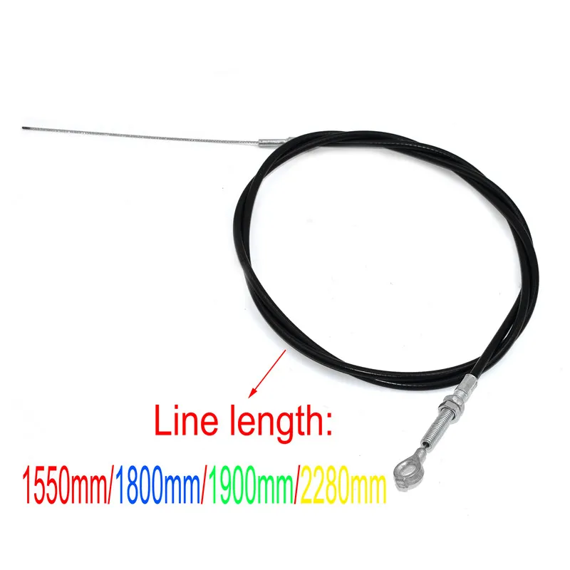 

1550mm/1800mm/1900mm/2280mm Round Hole Head Throttle Cable Metal Black Cycling Riding Assembly Go Kart