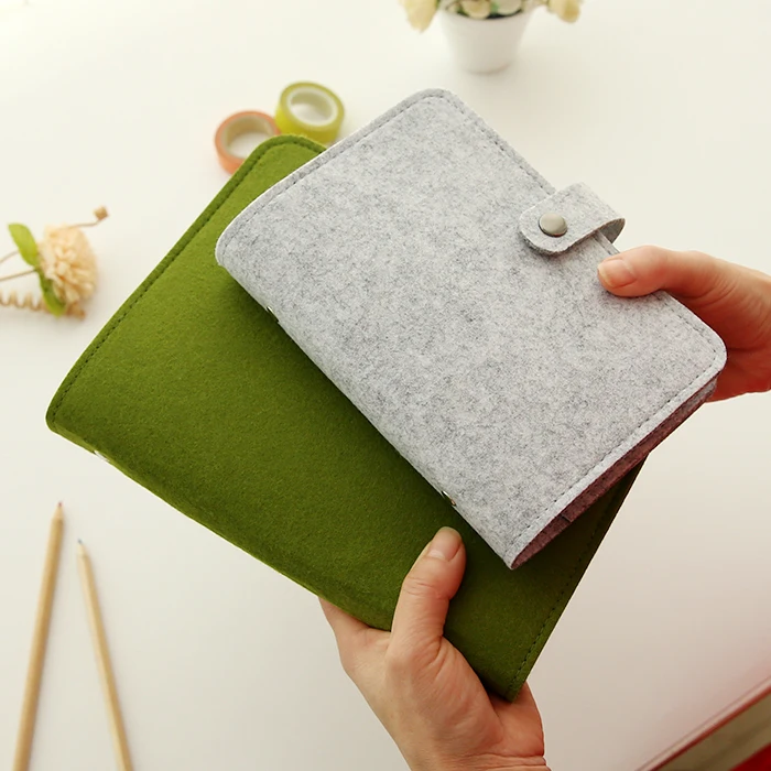 JIANWU A5 A6 simple snap felt fabric notebook diary creative binder  office supplies  ring binder