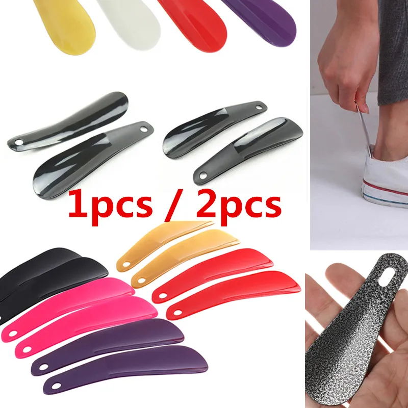 1-2pcs Professional Shoe Horns 10cm/16cm Spoon Shape Shoehorn Black Plastic Shoe Horn Shoe Lifter Flexible Sturdy Slips