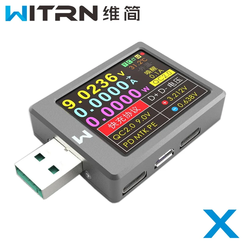 WITRN-X-MFI current and voltage meter USB tester QC4+PD3.0 2.0 PPS fast charge protocol capacity