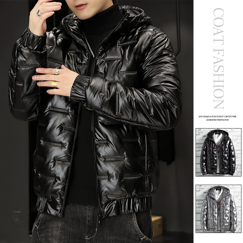 

Trend Winter Men's New Hooded Jacket Trendy Casual Cotton Jacket Short Jacket Coats