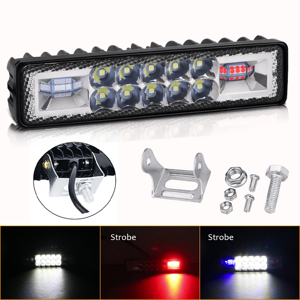 New LED Work Light Bar Car Headlight Waterproof Exterior Parts Spotlight 12V 24V For Car Truck Benz Off Road Tractor 6000K White