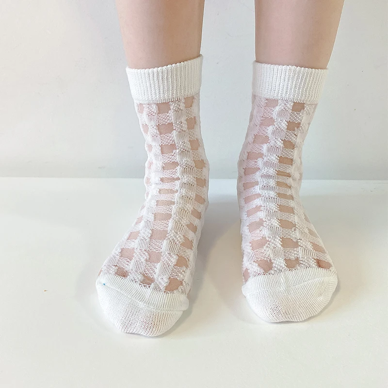 

3 Pairs Lot Kids Summer Long Socks With Print Children Toddler Baby Girl Boy Funny Mesh Cute Cotton Transparent Sock Fashionable