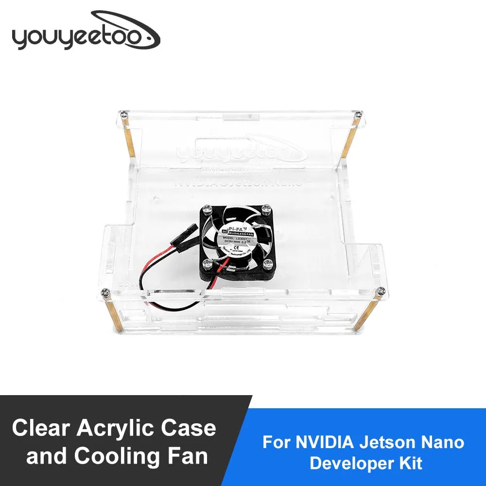 

Clear Acrylic Case and Cooling Fan for NVIDIA Jetson Nano Developer Kit