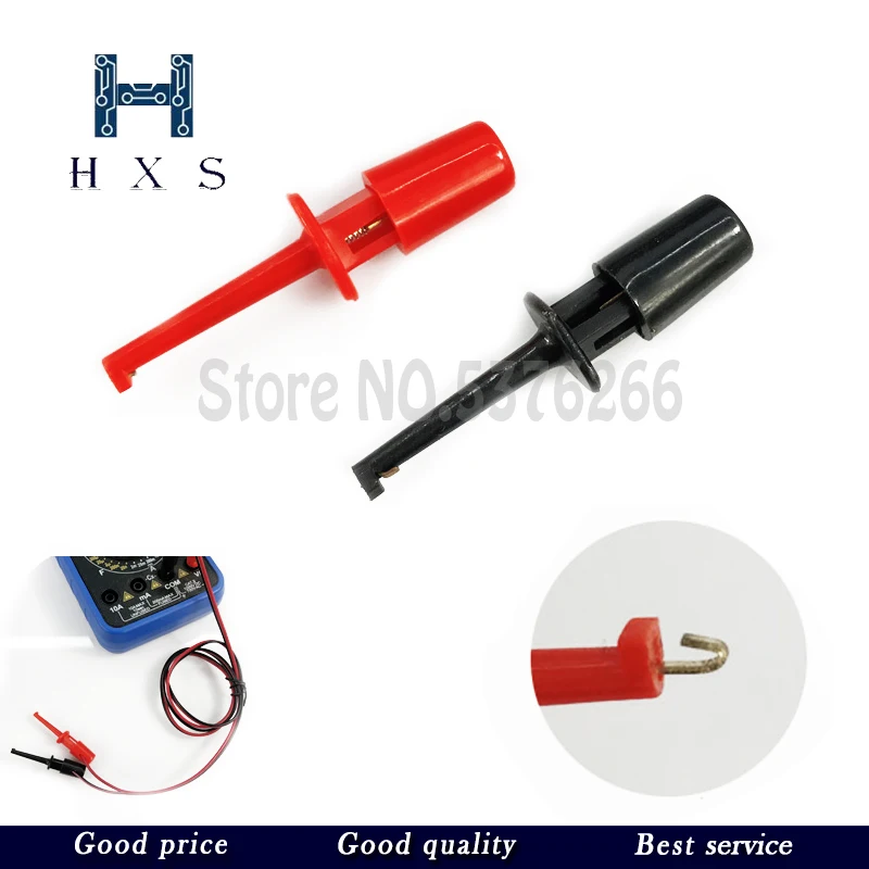 10 Pcs Mini Single Test Hook Clip Test Probe for Electronic Testing IC Grabber Small Size Round Crocodile Clip Hook Test Clip