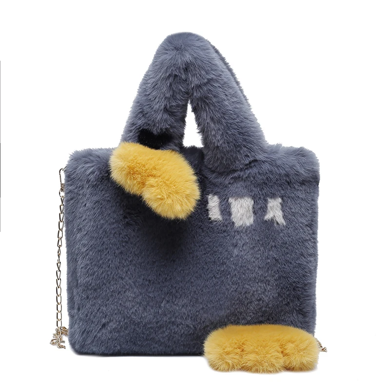 Luxury Designer Handbag Plush Tote Bags Furry Bag Chain Fur Shoulder Bags For Women Soft Fluffy Bag New Winter Messenger Bag INS