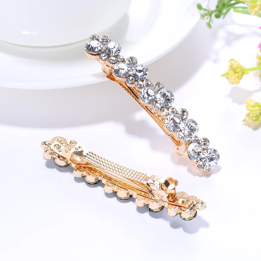 Hot Sale 5 Colors Korean Crystal Pearl Elegant Women Barrettes Hair Clip Hairgrips Hairpin Girls Hair Accessories Dropshipping