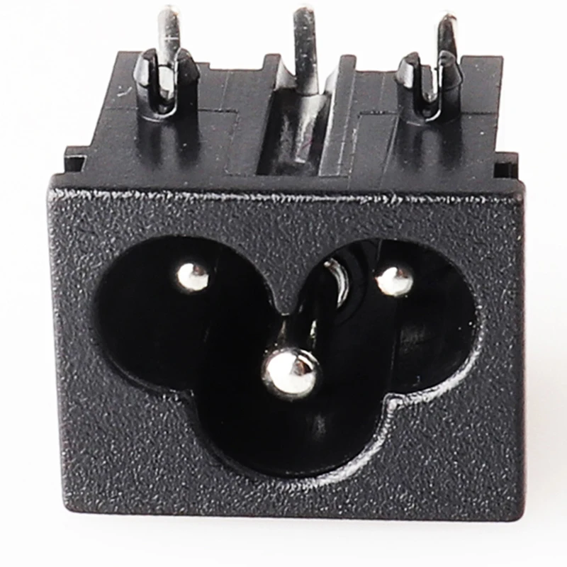 

LZ-6-1WP4P3 C6 Screw Mount Inlet Plug Socket AC Mickey Black 3Pin IEC320 Connector