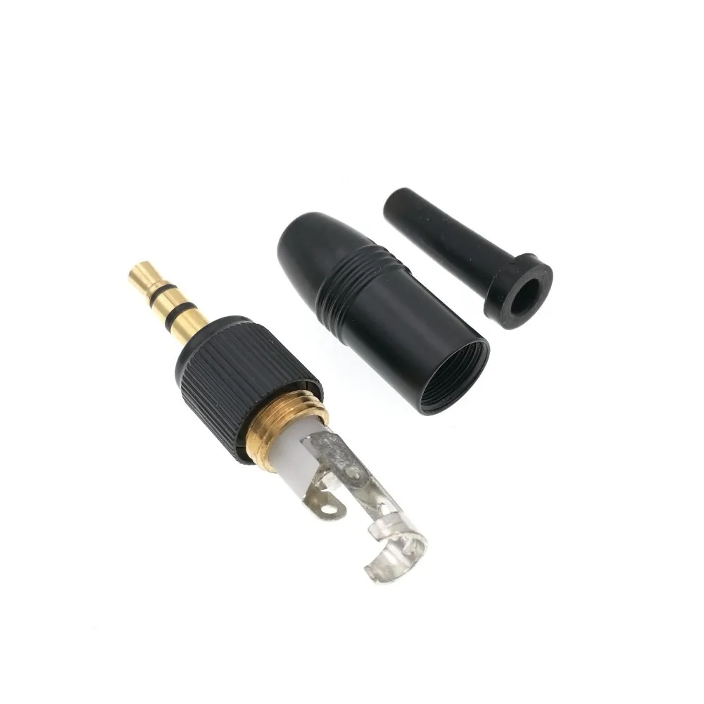 10 szt. Czarny złącze blokady Audio 3.5mm 1/8 \'\'z blokadą śruba radia do przejściówka Adapter zamiennych do mikrofonu Sennheiser Sony Nady Audio2000S