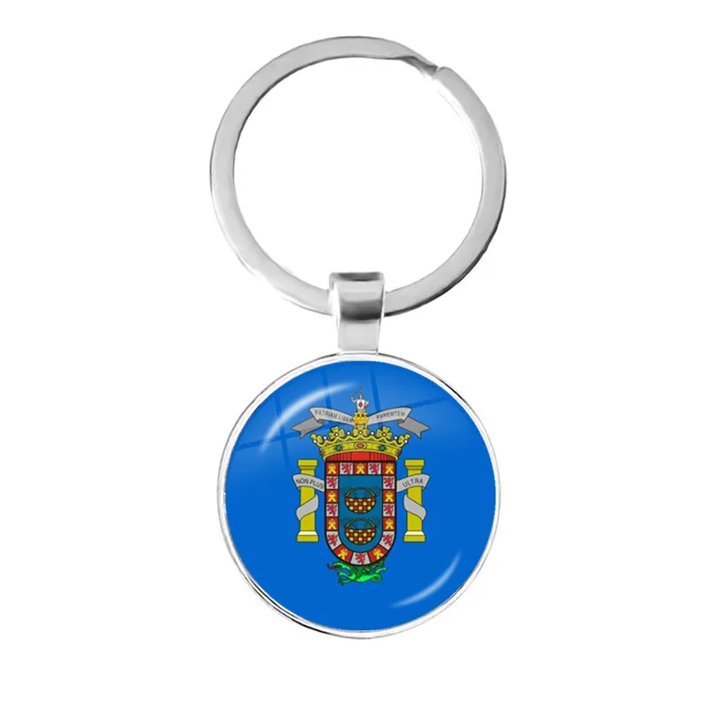 Ethiopia Islas Canarias Kenya Sudan Madeira Melilla South Sudan Ceuta Seychelles Glass Cabochon National Flag Keychain Gift