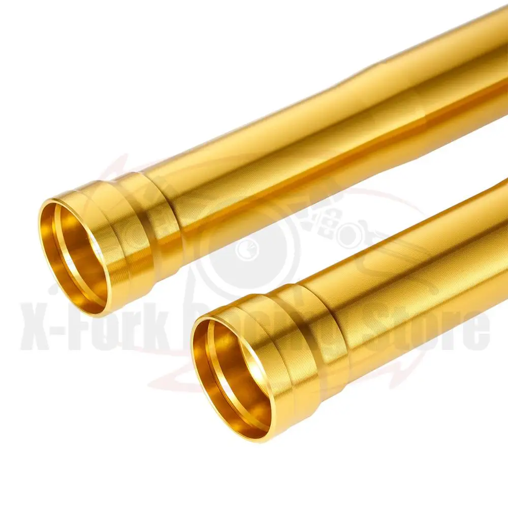 Front Outer Fork Tubes Pipes Gold Pair For Kawasaki Z1000 Z 1000 2014-2018 2015 2016 2017 475mm 44008-0070-499 Aluminum Bars