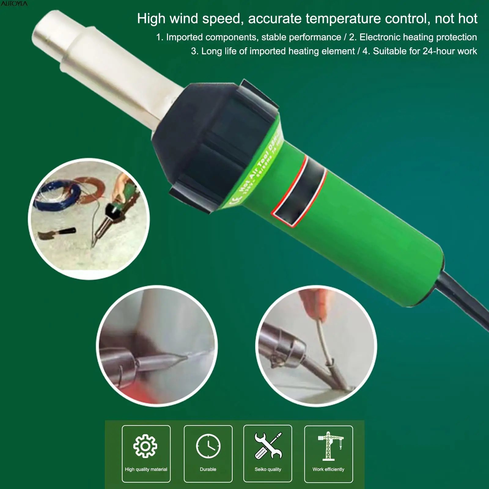 1600W Heat Gun Set Hot Air Gun Heat Torch Plastic Welder Welding Machine With Nozzle Repair Tools