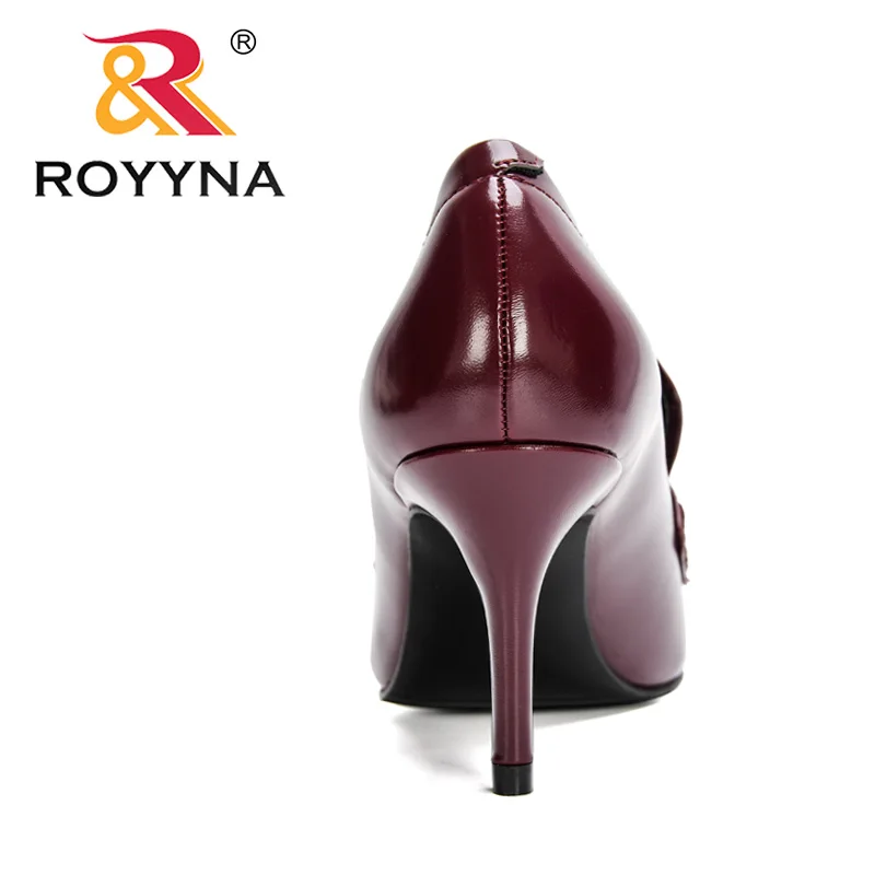 ROYYNA New Designers Original Top Quality Women Pumps Pointed Toe Thin Heels Dress Shoe Nice Leather Wedding Shoes Feminimo