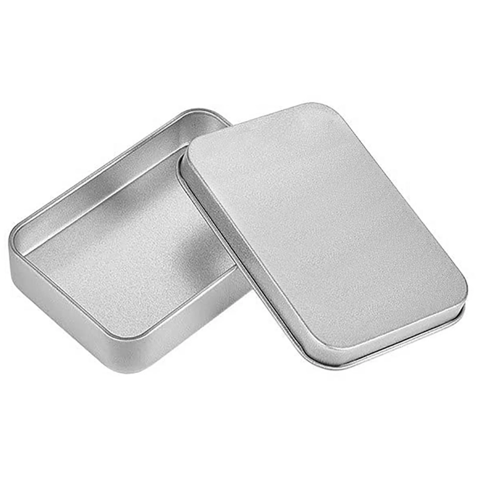 MM Metal Tin Box Mini Portable Small Storage Container Clear Window Top Metal Tin Can Box Silver Blank Storage Case Crafts Calm