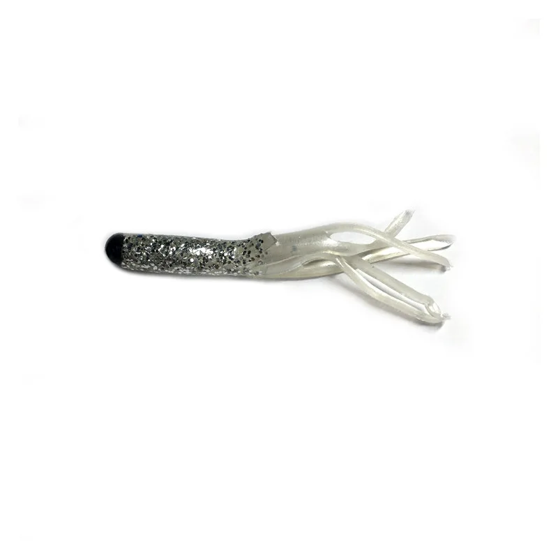 20pcs/lot Tubular Lures Multi-color Soft Baits 5cm/0.6g Artificial Silicone Beard Lure Wobblers Carp Fishing Gear tackle